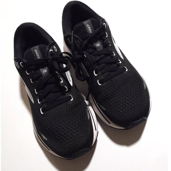 Women's Black White Brooks Ghost 15 Athletic Shoes size 7 - Picture 7 of 9